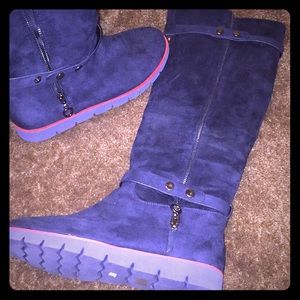 Suede zip boots